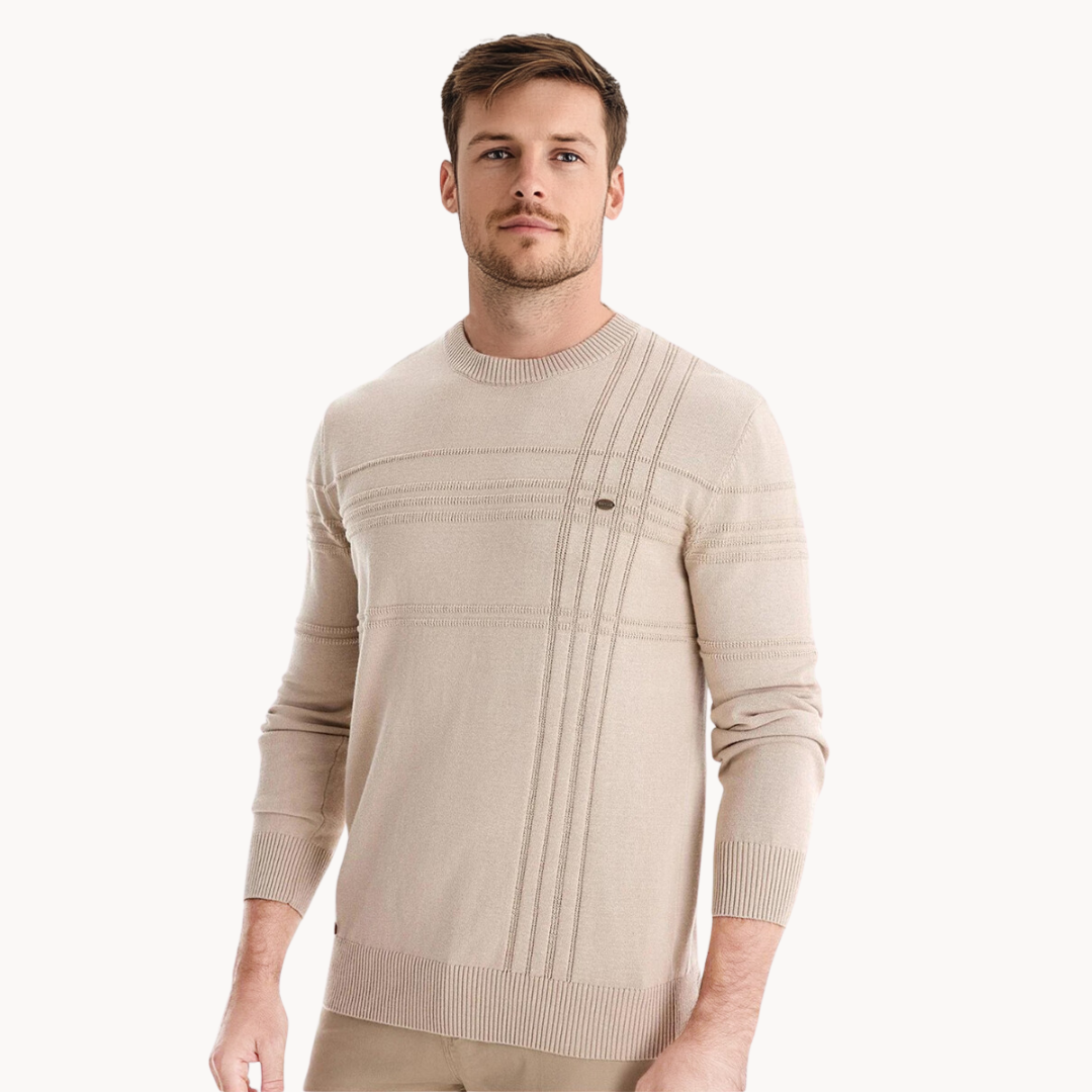 Vorano-Dublin™ | Men's Sweater with Check Design