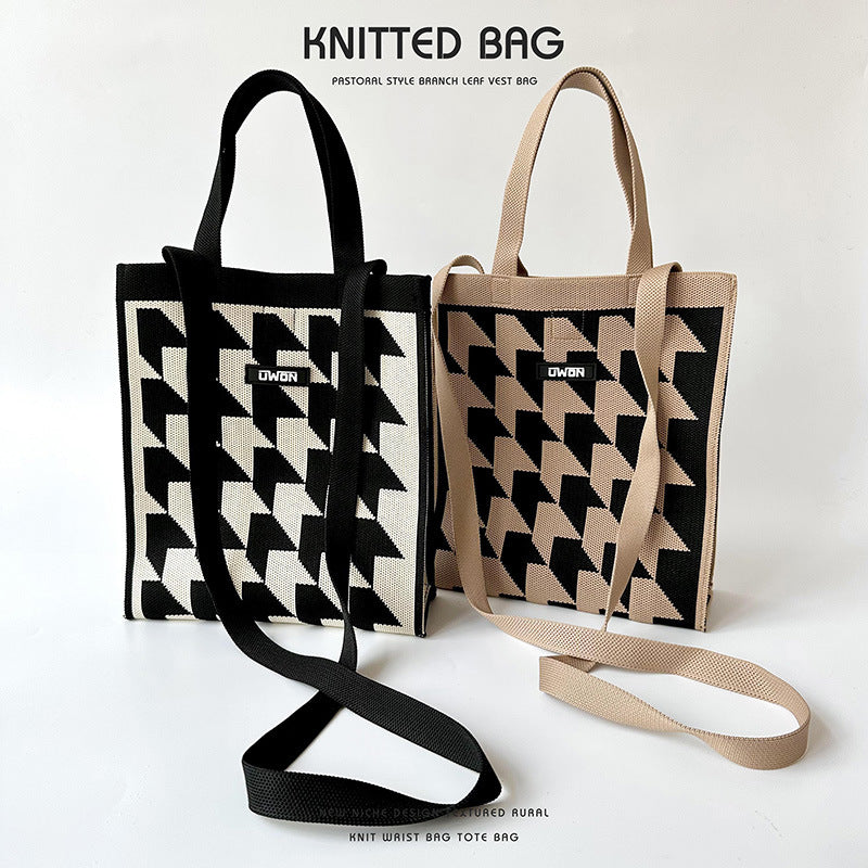 Vorano-Dublin™ | Houndstooth knit tote