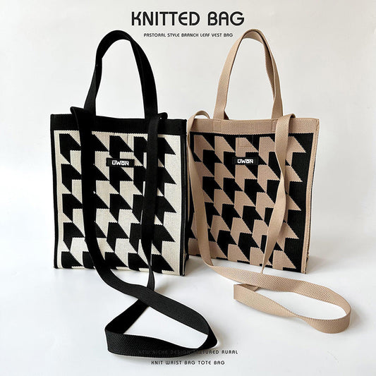 Vorano-Dublin™ | Houndstooth knit tote