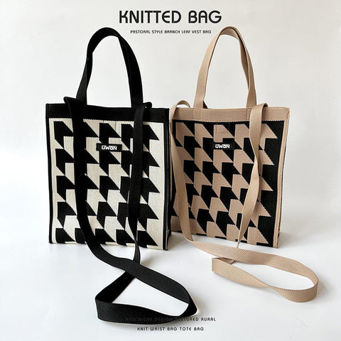 Vorano-Dublin™ | Houndstooth knit tote