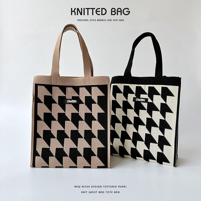 Vorano-Dublin™ | Houndstooth knit tote