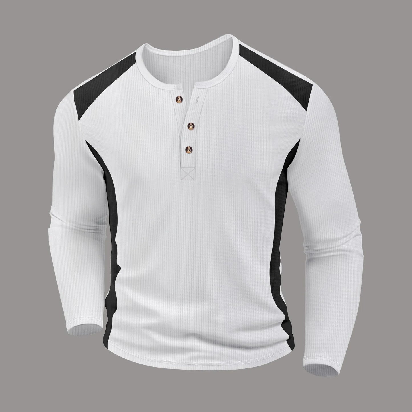 Vorano-Dublin™ | Long Sleeve Waffle Stripe Shirt
