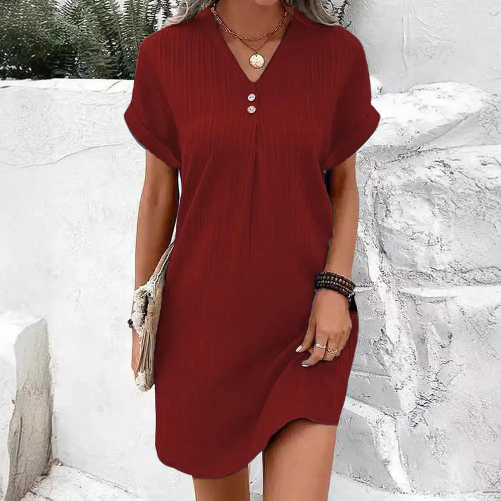 Vorano-Dublin™ | Women's Dress with Button Design