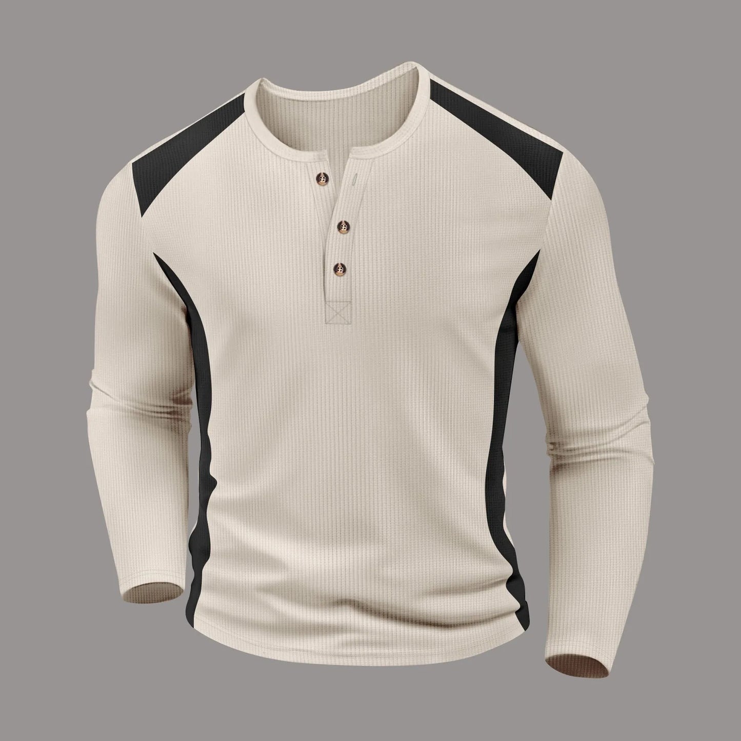 Vorano-Dublin™ | Long Sleeve Waffle Stripe Shirt