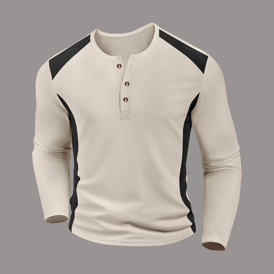 Vorano-Dublin™ | Long Sleeve Waffle Stripe Shirt